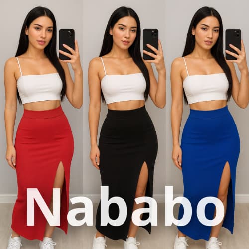 Saia Cintura Alta Feminina Longa com Fenda Estilo Midi para o Verão, Elegante, Leve, Moda Feminina