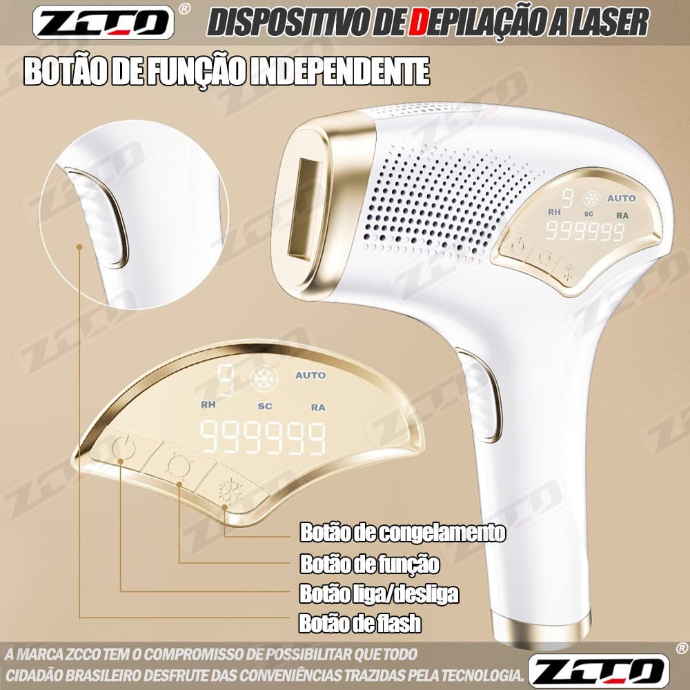 ZCCO Depilador Elétrico Feminino Aparelho Laser Profissional 1200NM
