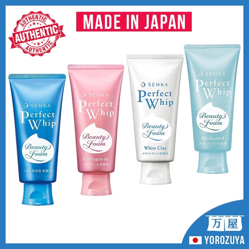 [Fabricado no Japão] SENKA Perfect Whip Espuma de limpeza facial para acne/argila branca/colágeno Japan Japão