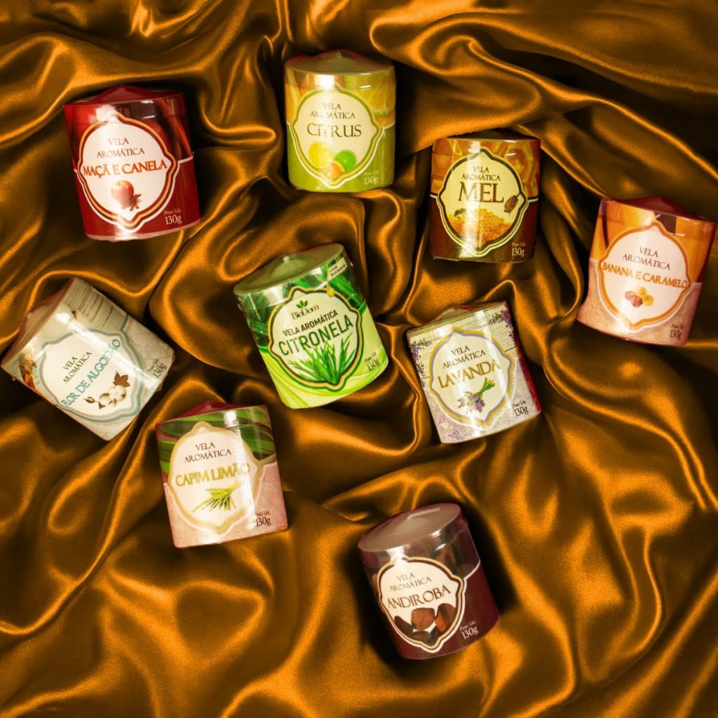 Kit 12 Velas Aromáticas Perfumadas Decorativas 130g
