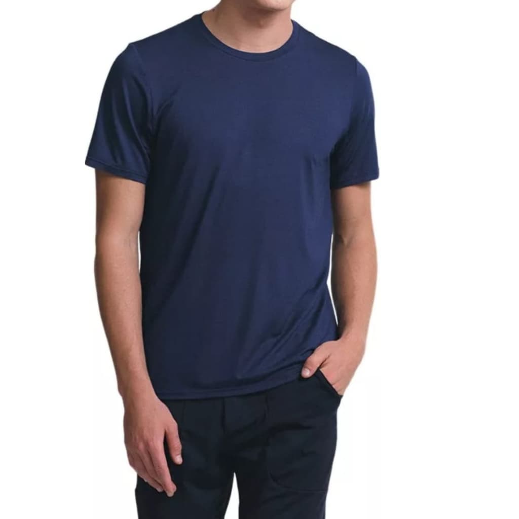 Camiseta Blusa Masculina Lisa Básica 100% Algodão Premium  Confortável  Azul Mainho Fio 30.1