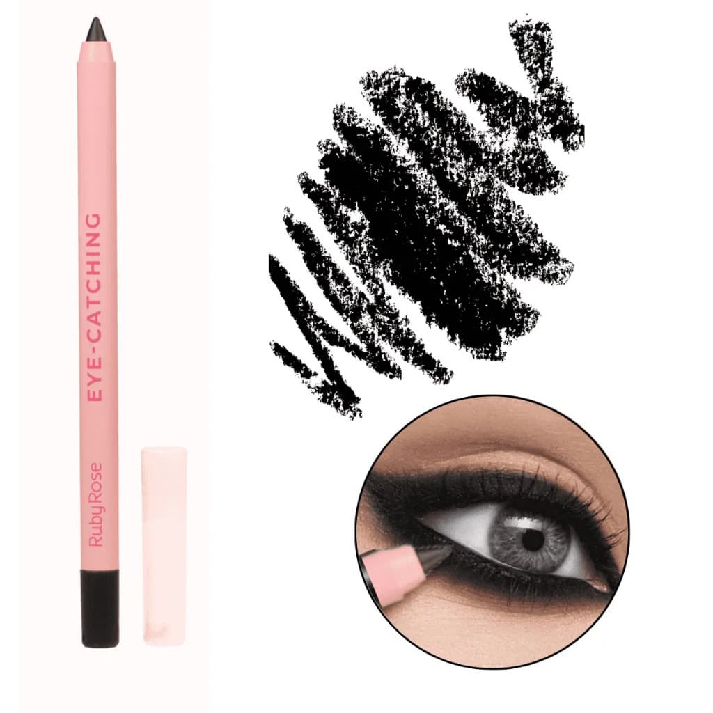 Lapis De Olho Preto Eye-Catching Ruby Rose Super Pigmentado e Macio