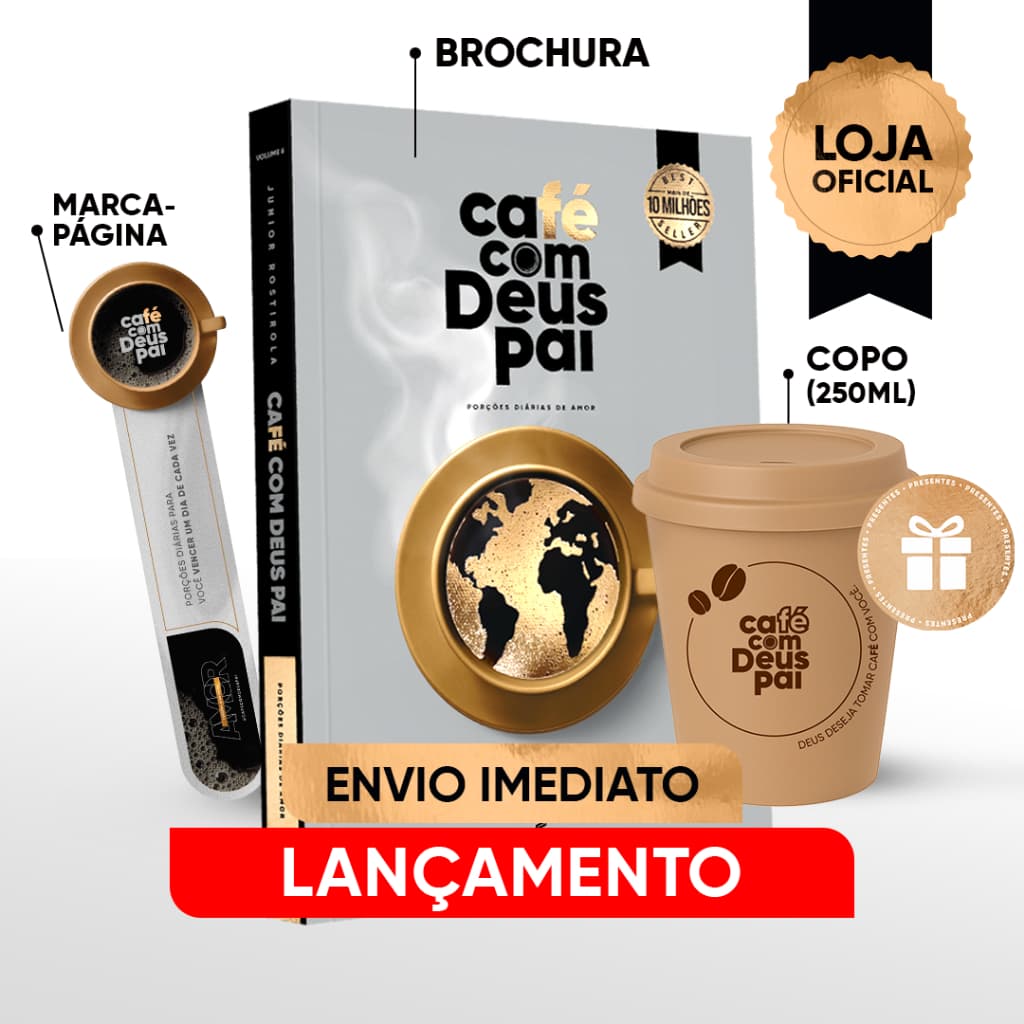 DEVOCIONAL CAFÉ COM DEUS PAI | 2026 | BROCHURA + BRINDE COPO 250ML
