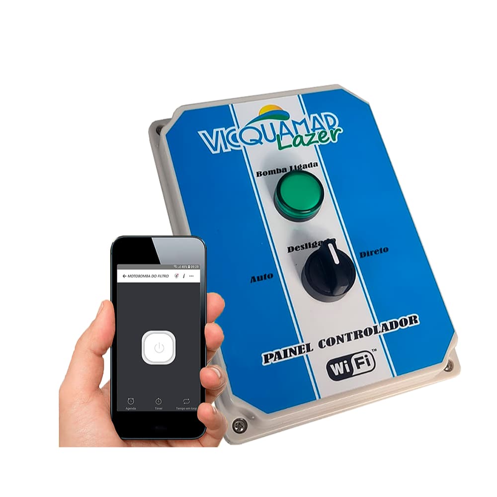 Quadro De Comando Elétrico Bomba De Piscina 220v 16a Wifi