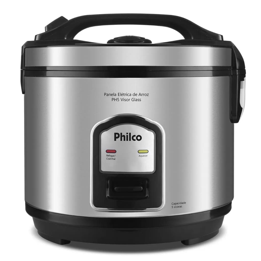 Panela De Arroz Ph5p 5 Xícaras Visor Glass Inox Philco  220V