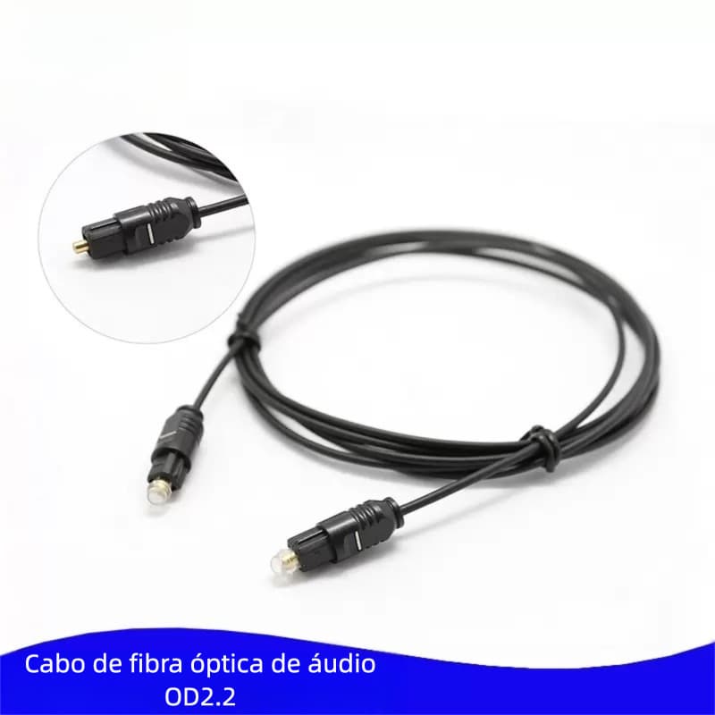 1,2MCabo de fibra óptica Cabo de áudio digital SPDIF Cabo de áudio digital TOSLINK TV óptica