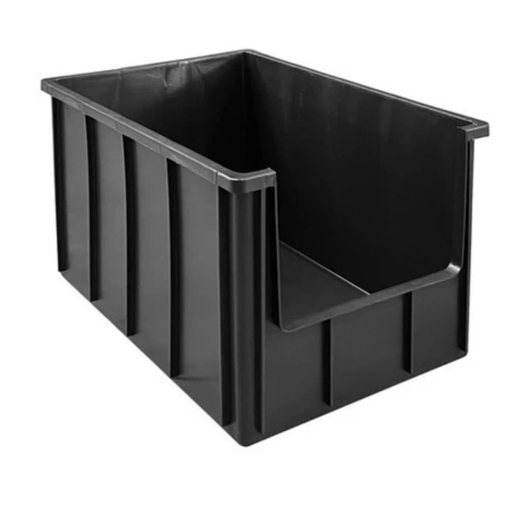 Caixa Plástica Bin 61L Organizadora C/ Abertura Frontal  - Preto