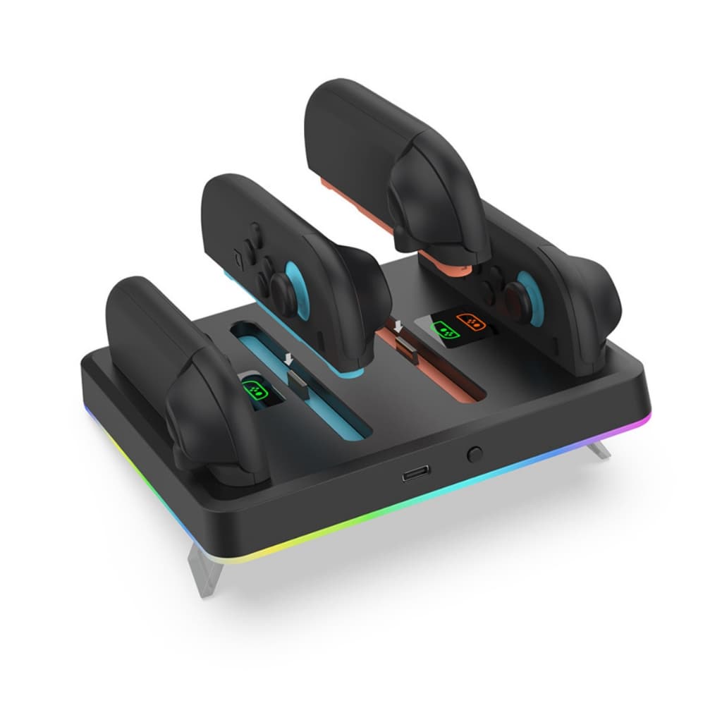Suporte Carregador Dock Led RGB para Joy-Con Controle Nintendo Switch 2