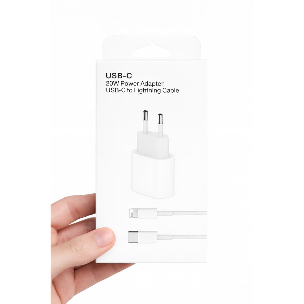 Carregador Rápido USB-C 20W com Cabo USB-C para Lightning – Compatível com iPhone e iPad