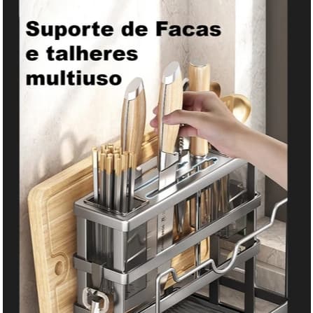 Organizador De Facas E Talheres Suporte Com Escorredor
