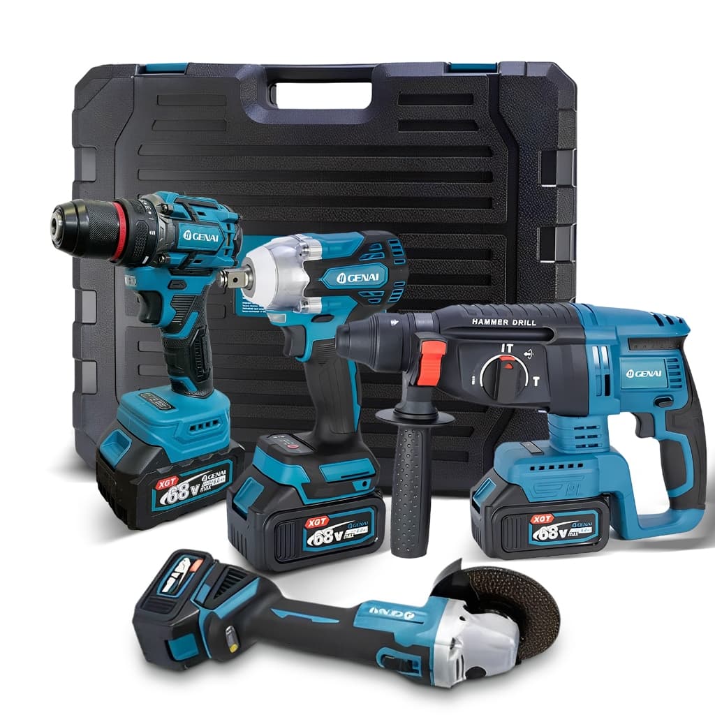 Kit 4 em 1 sem escovas de 68V furadeira de impacto esmerilhadeira chave de fenda chave de fenda