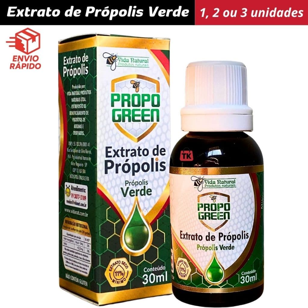 Extrato De Própolis Verde 30ml Em Gotas - Vida Natural Produtos Naturais