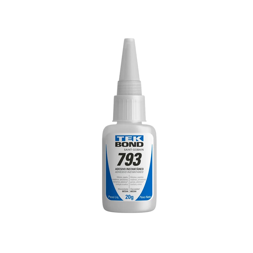 Cola Instantânea Tekbond 793 20G - Bico Antientupimento - Média Viscosidade