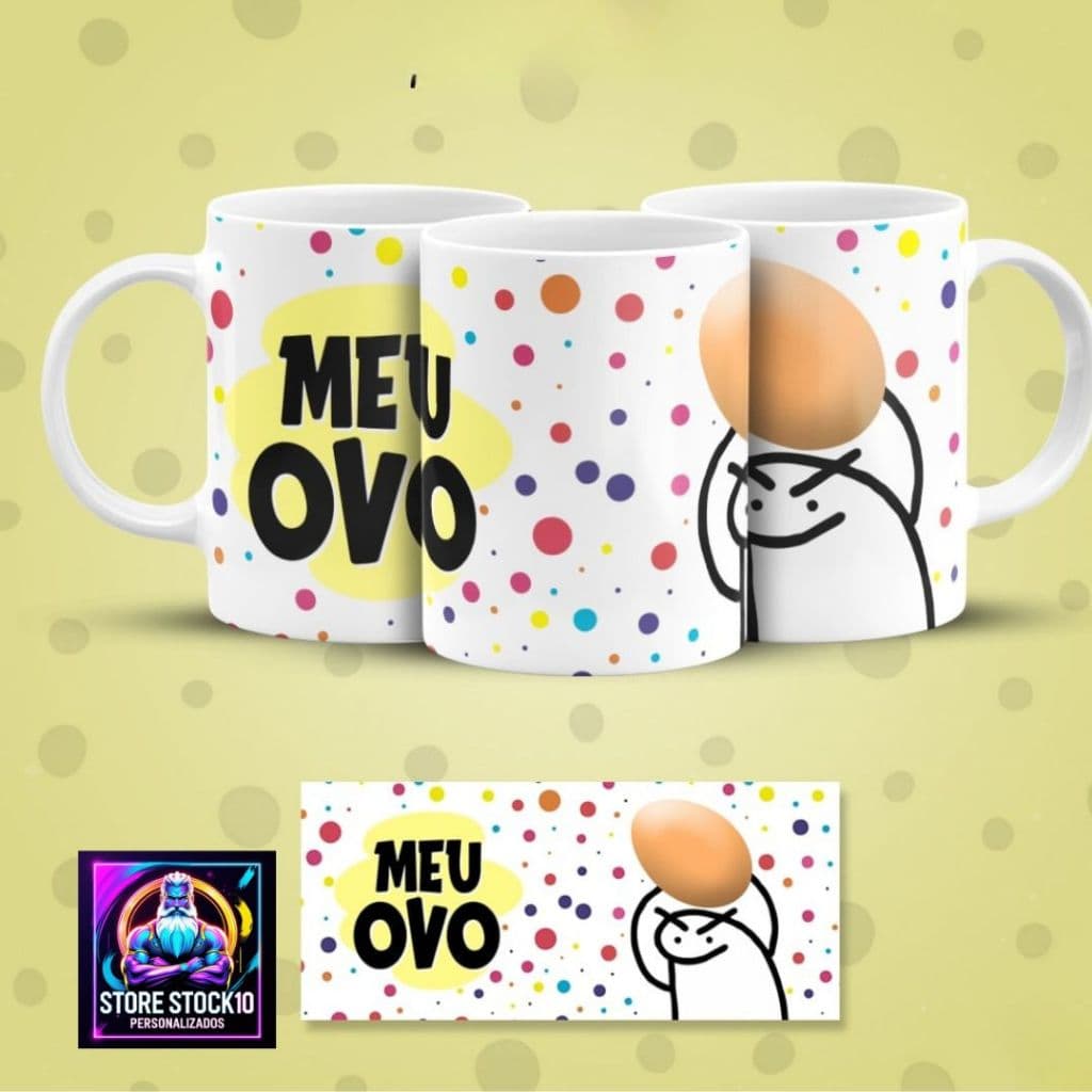 Caneca De Porcelana ou Polímero Plastico Humor Meu Ovo Copo Café