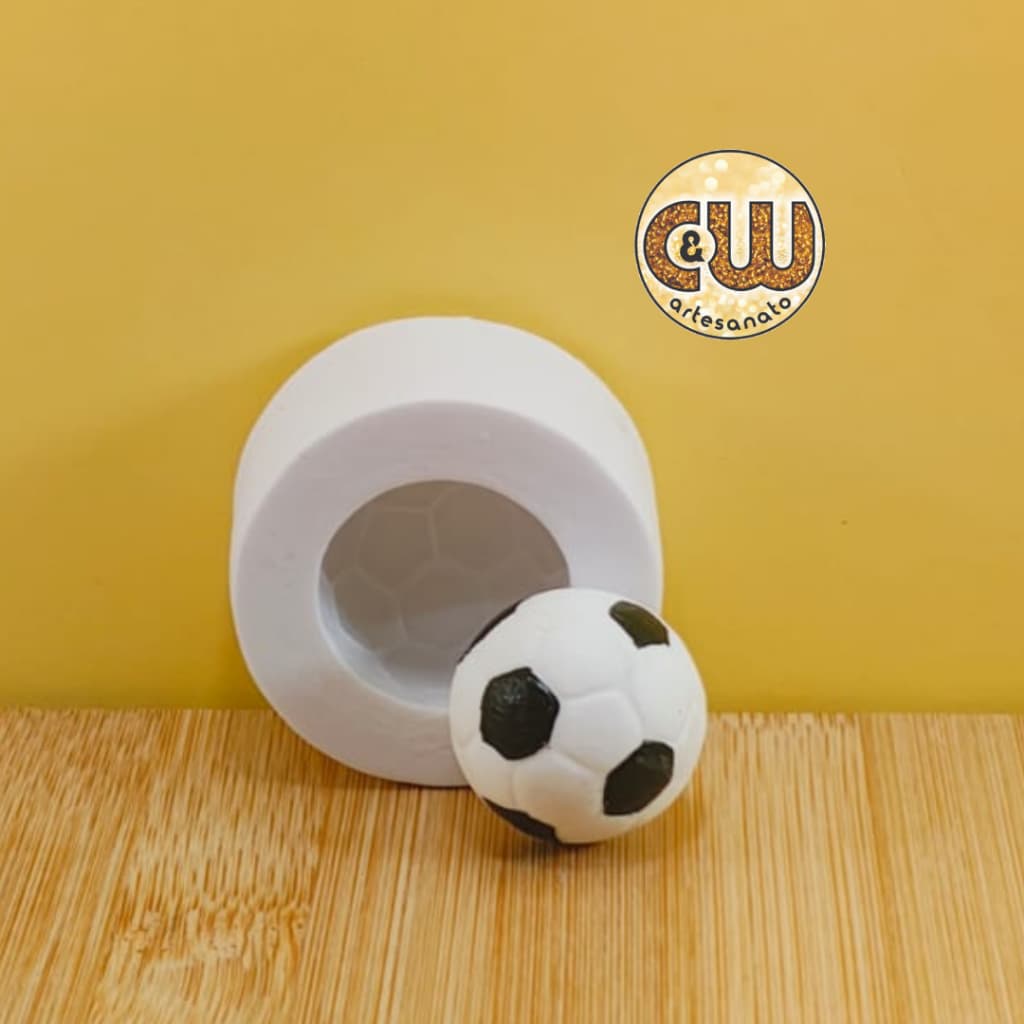 Molde Silicone Bola de Futebol Confeitaria e Artesanato - Festa