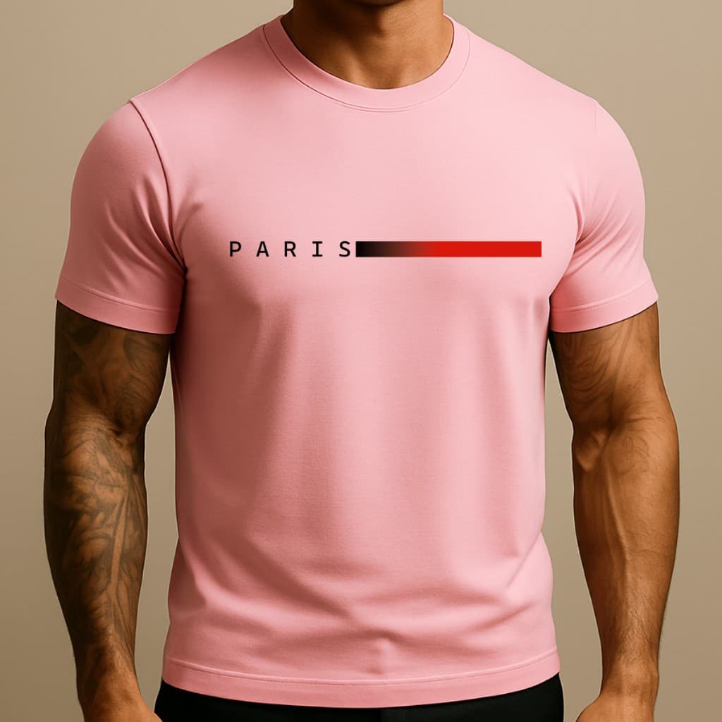 Camiseta Masculina T-Shirt Camisa Paris Degrade 100% Algodão 30.1 Premium Gola Redonda Confortável