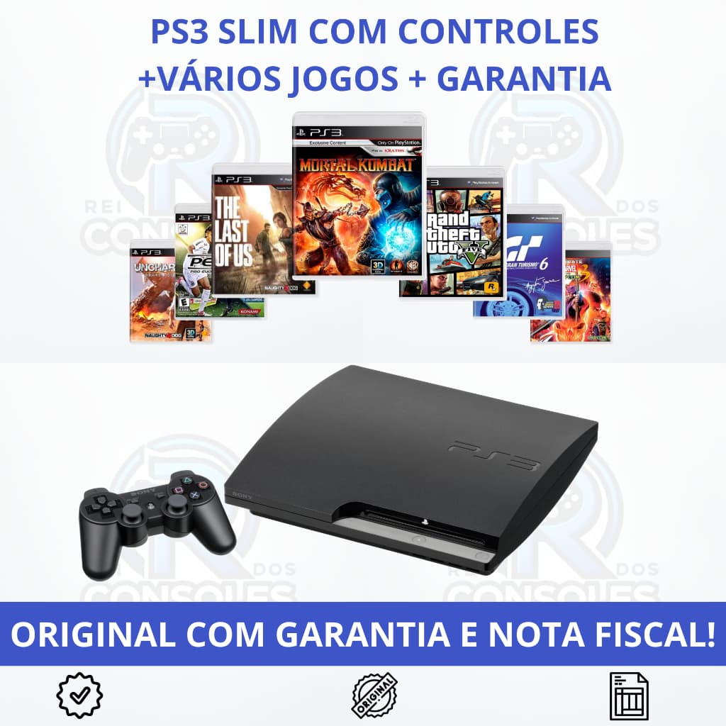 Video Game Ps3 Playstation 3 Com 80 Games + Nota + Garantia + Gta V + Read Dead + Crash entre outros