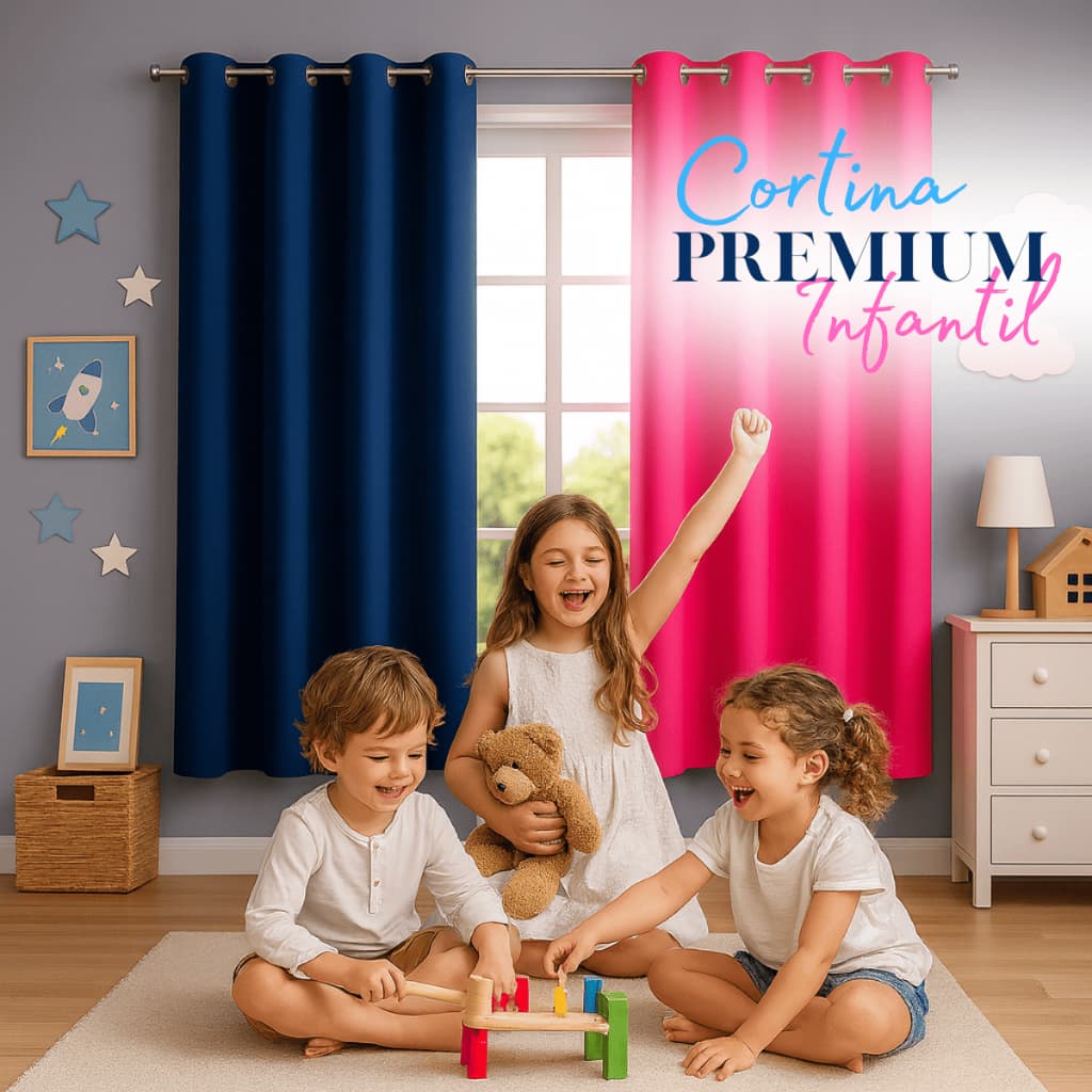 Cortina PREMIUM Infantil 2,40 x 1,70 João e Maria - Decoração Quarto Menino Menina Criança, Bebê