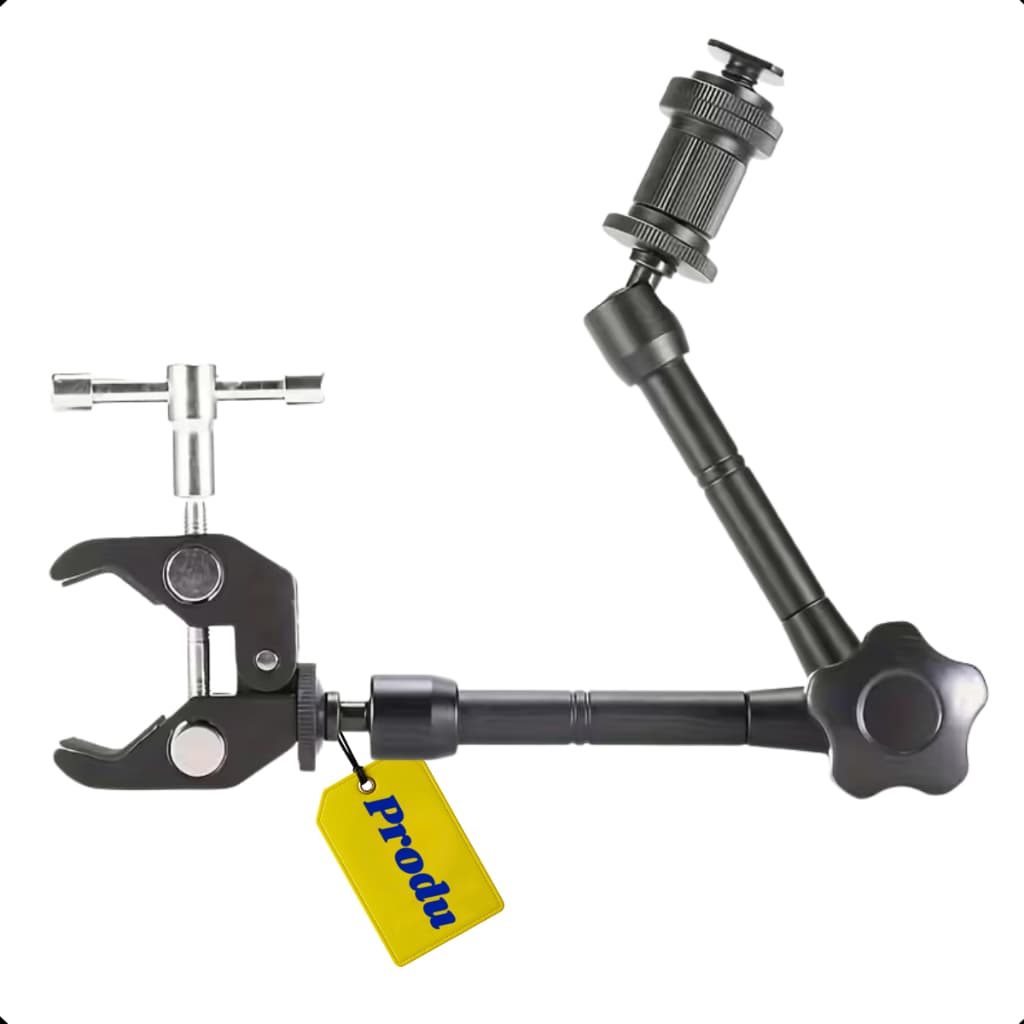 Kit Braço Mágico 28cm Articulado + Garra Grande p/ Câmera DSLR LED Microfone Acessórios