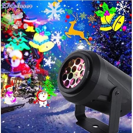 Projeção De Natal projetor De Luz  Bivolt Com Tema De Natal 16 Padrões 7093