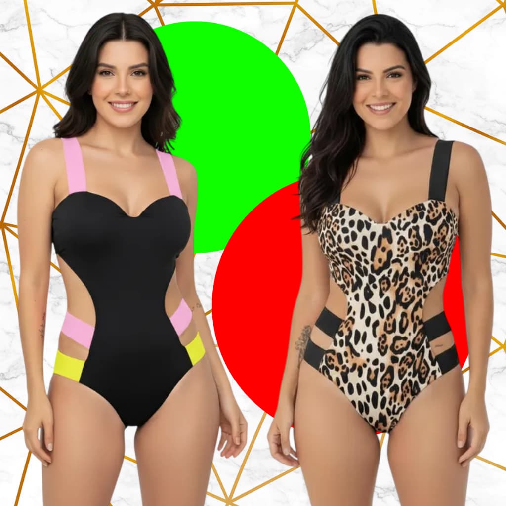 Body Maiô Luxo com Bojo 🔥😍 Alça Elástico Neon Engana Mamãe Onça Oncinha Verão Praia Tira 2026