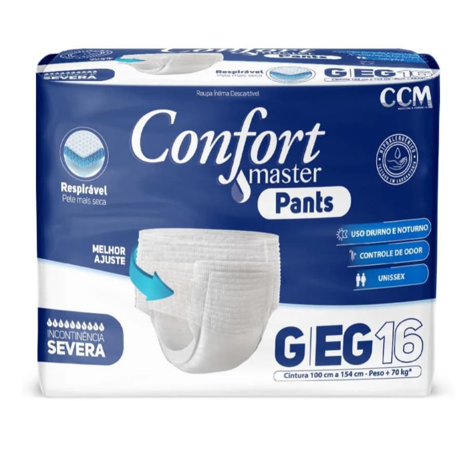 Fralda Geriátrica 16 Unidades / 32 Unidades - Confort Master Pants