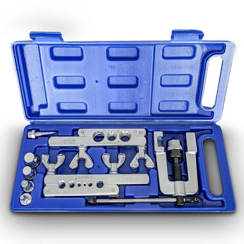 KIT FLANGEADOR E ALARGADOR DE TUBOS 1/4 A 3/4  PARA TUBOS DE COBRE E PLÁSTICO AR CONDICIONADO