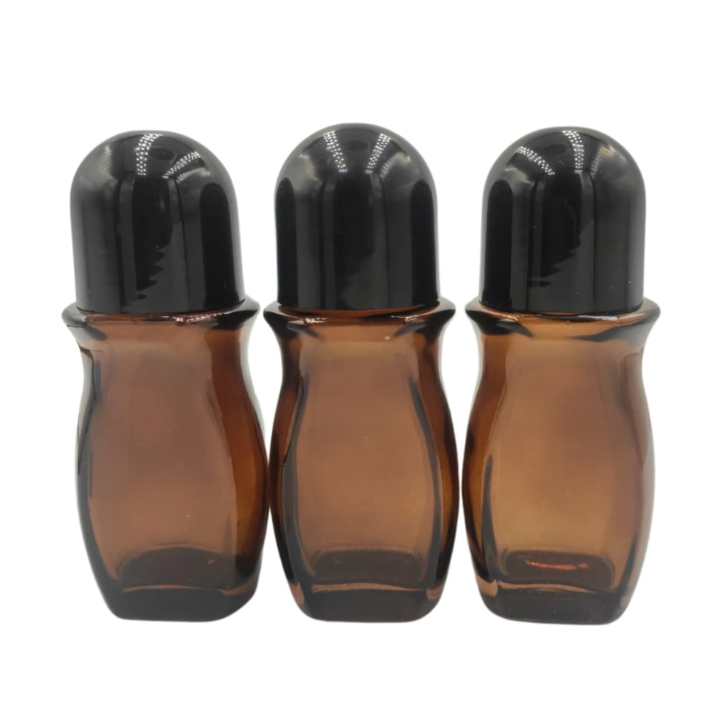 3 Frascso de vidro âmbar rollon desodorante 50ml