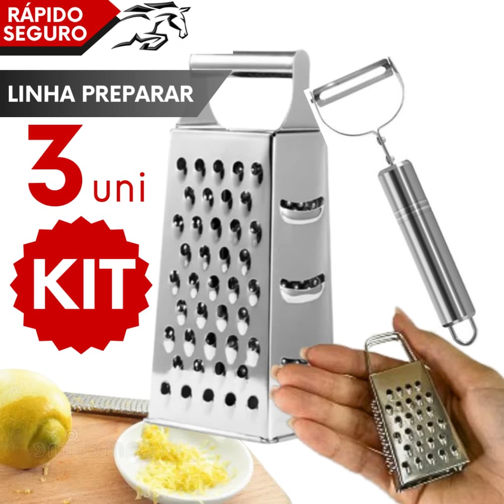 Ralador e Descascador de Legumes Inox para Descascar Ralar Baratinho Cozinha
