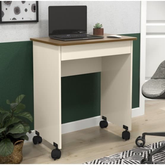 Mesa Auxiliar/Notebook Compact Not com Rodízios e 1 Gaveta - Home Office | 77cm