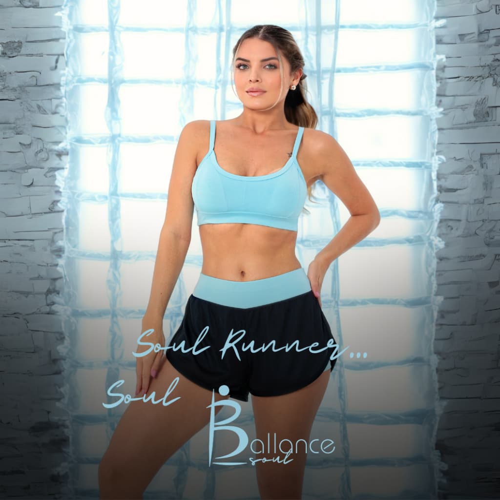 Conjunto Academia Fitness Soul Runner - Shorts com Tela DryFit  + Top Color