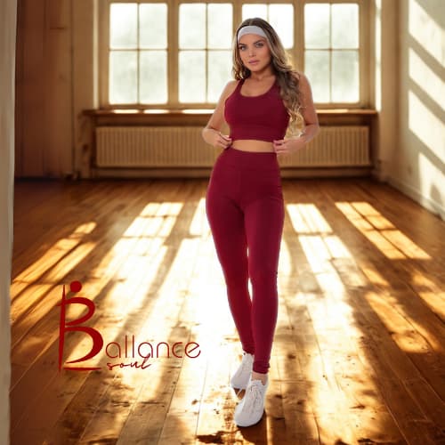 Conjunto de Academia Feminina Soul Shape – Calça Legging Cintura Alta + Top Cropped Regata para Academia, Yoga, Treino!*