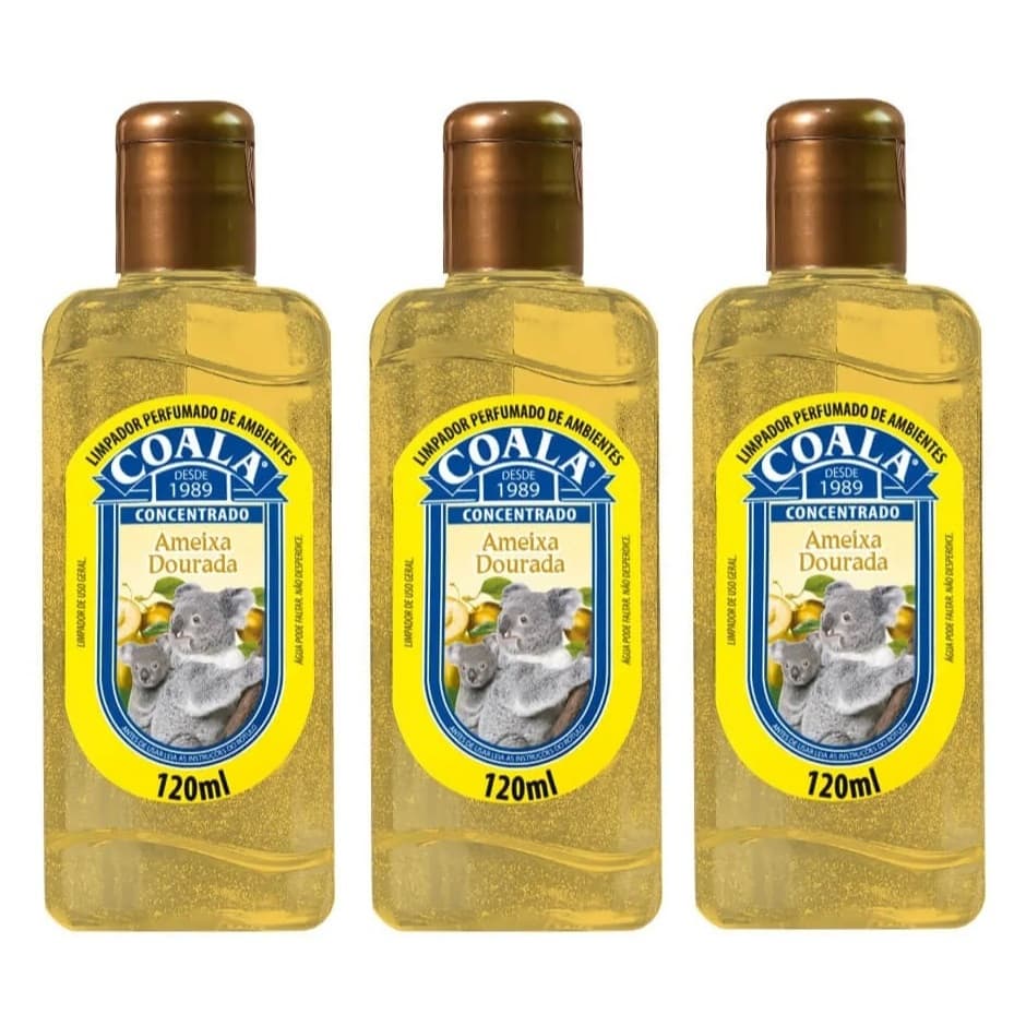 Kit 3 Produto de Limpeza - Coala Limpador Perfumado de Ambientes - Ameixa Dourada 120ML
