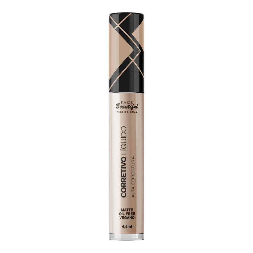 Corretivo Líquido Alta Cobertura Matte Oil Free Face Beautiful 4,5ml