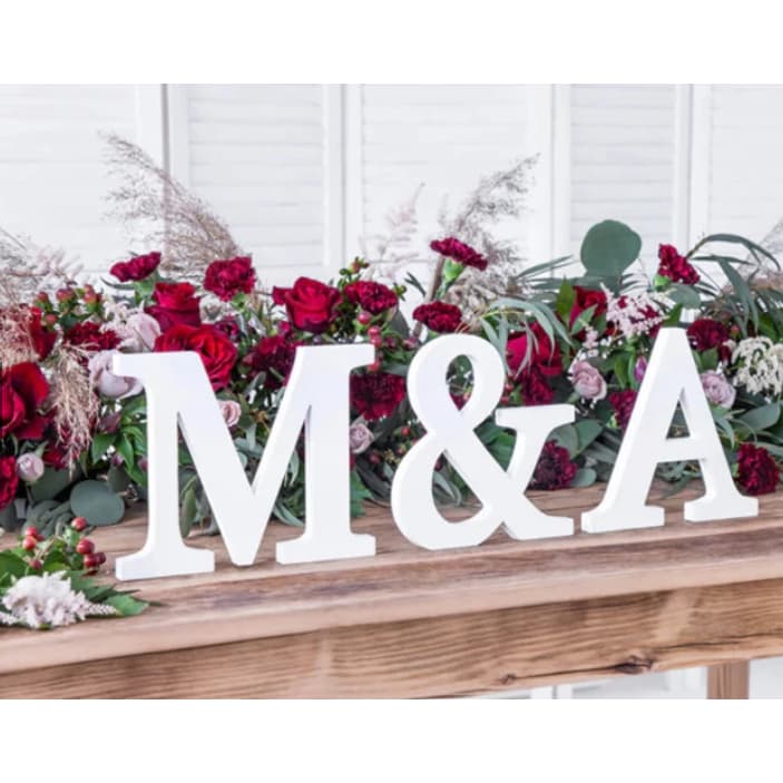 Letras Decorativas – 3 Letras Brancas para Noivado e Casamento - 12cm de altura com base