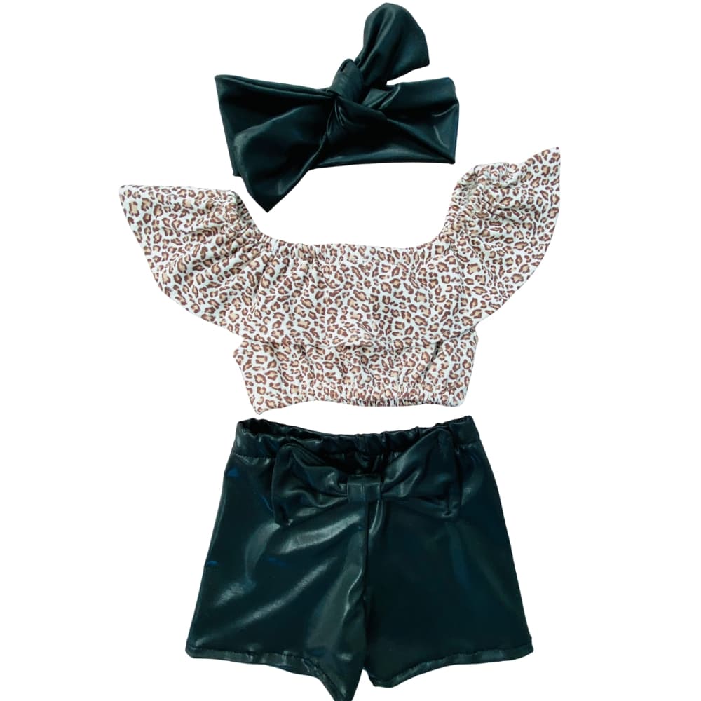 Conjunto Infantil Fashion Menina Bebê Ciganinha de Oncinha, conjuntinho feminino baby luxo roupinha