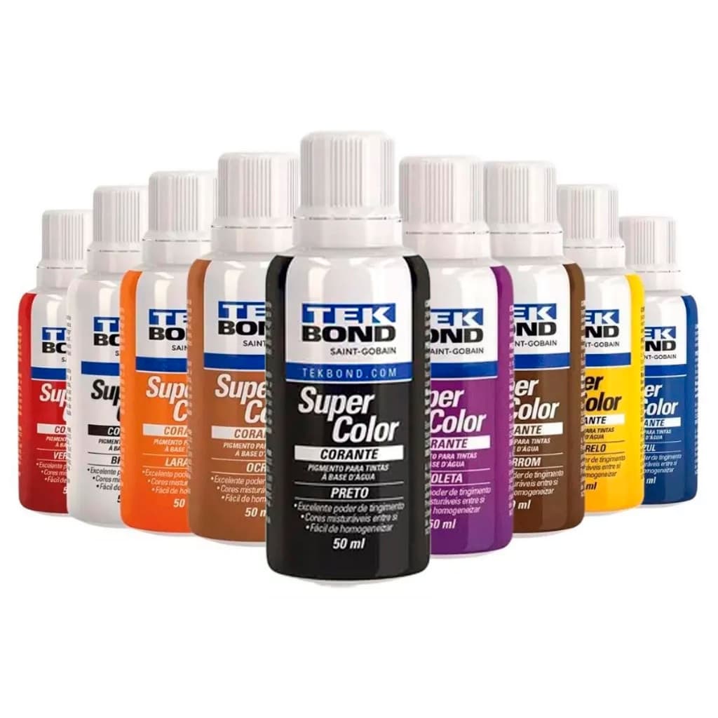 Corante Líquido Super Color 50ml Tekbond Tintas Várias Cores Misturável Pigmentado