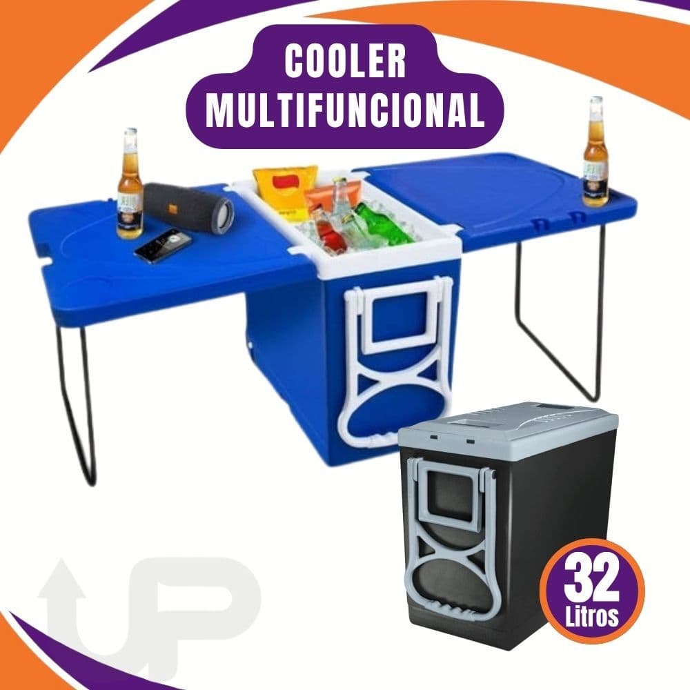 Cooler Térmico 32L Multifuncional para Praia, Casa e Lazer com ou sem suporte