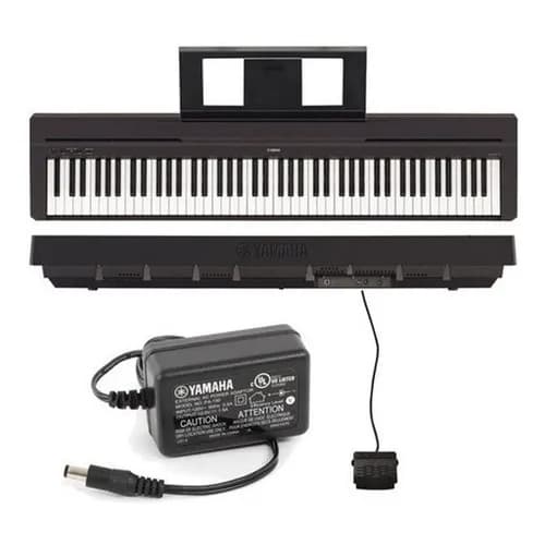 Piano Digital Yamaha P-45B 88 Teclas Graded Hammer Preto + Fonte PA-150