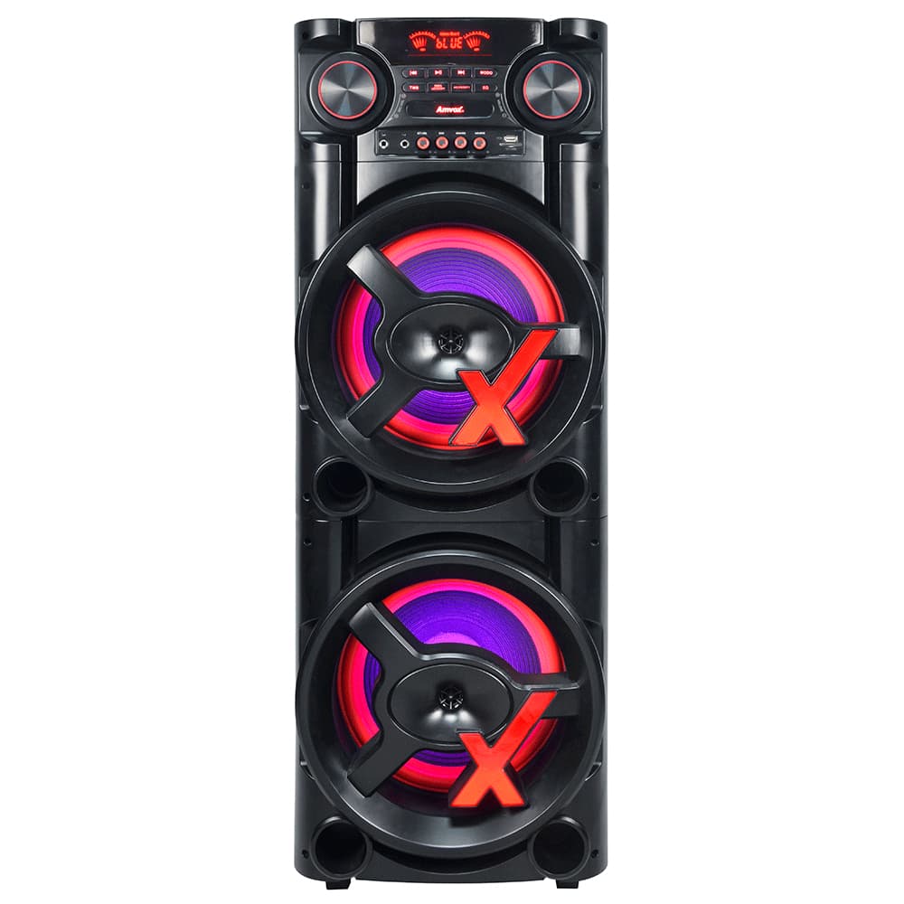 Caixa de Som Amplificada Amvox ACA 1900 New X 1900W RMS Bluetooth Bivolt Preta