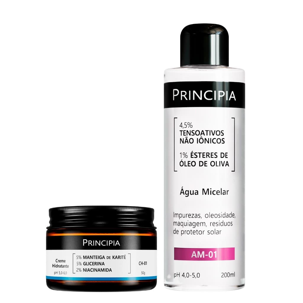 Principia Kit Cuidado Noturno c/ Água Micelar AM-01 + Creme Hidratante CH-01