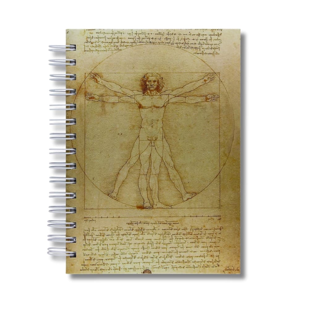 Caderno Sem Pauta Capa Dura 100 Fls 200 Pág A5 Homem Vitruviano