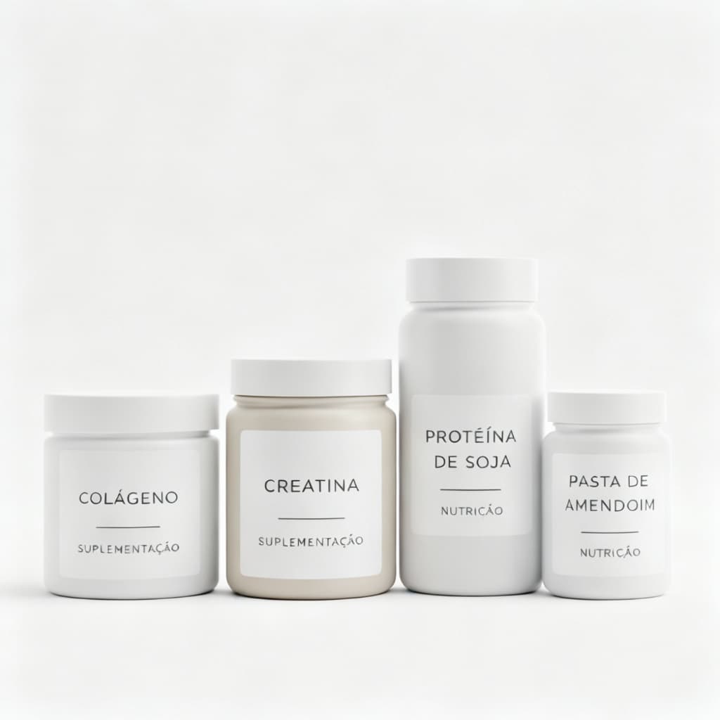 Kit 18 Etiquetas Adesivas Vinil Laváveis Fitness para Potes de Suplementos