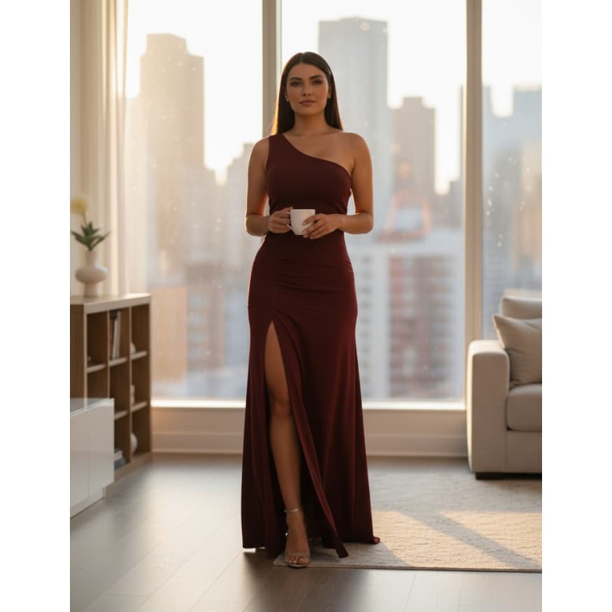Vestido Longo Fenda Lateral Convidada Festa Elegante Formatura Diversas Cores Tendência