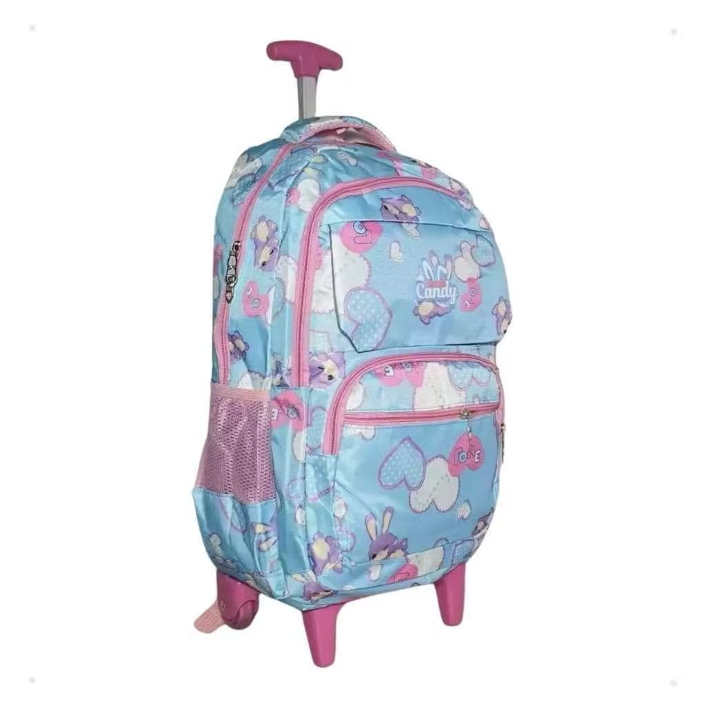 Mochila Feminina com Rodinha Impermeável Nylon Estampado Rodinha jx20