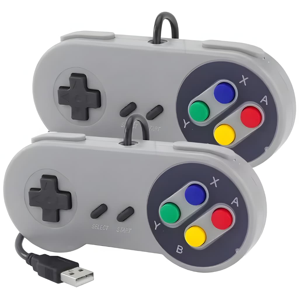 Controle Usb Super Nintendo Pc Raspberry vídeo game retrô Kit com 2