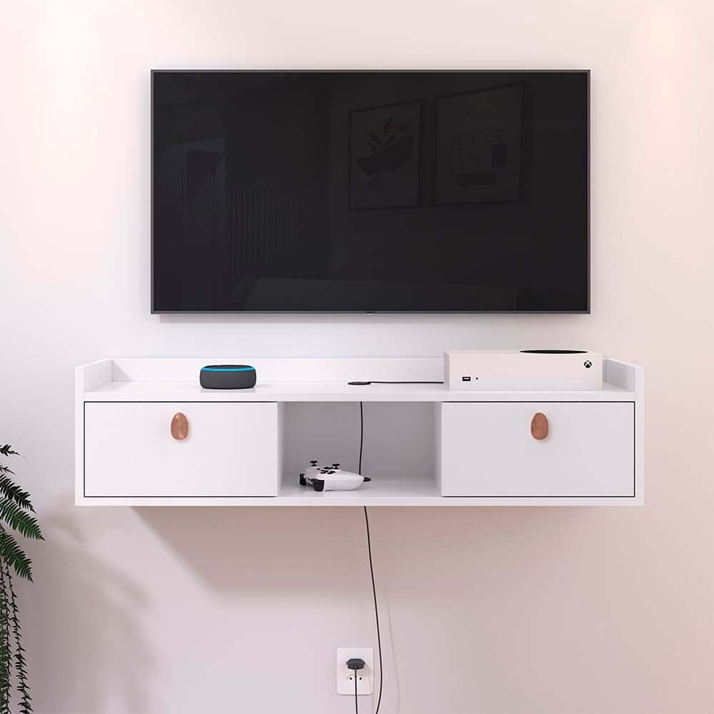 Rack Suspenso Vegas Apartamento 2 Portas TV até 32 Polegadas