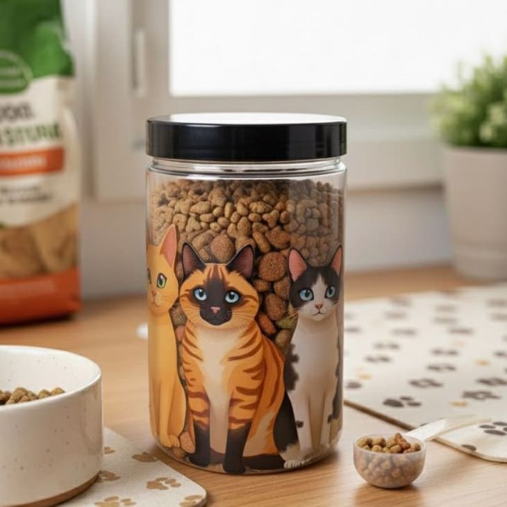 Pote Multiuso para Ração, Petiscos e Brinquedos Pets – Cats– Boca Larga 1700ml – Porta Ração, petiscos brinqued