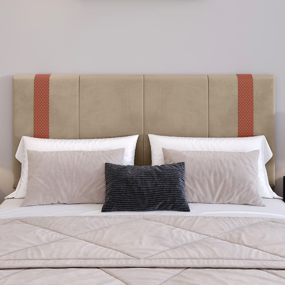Cabeceira de Cama Casal Parise MDF Dobrável com Detalhe em Corino