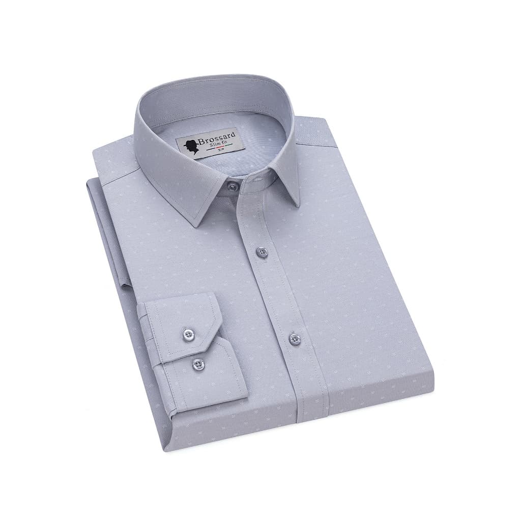 Camisa social masculina Brossard Slim Fit de manga comprida e sem rugas